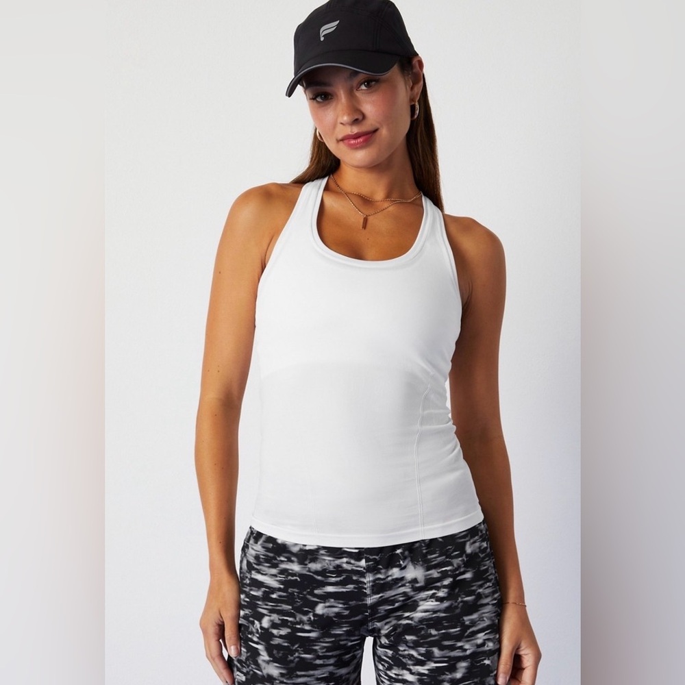 Fabletics - White Racerback Tank Top - Women